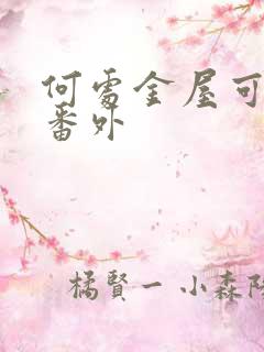 何处金屋可藏娇番外