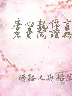 唐心龙锦言小说免费阅读无弹窗