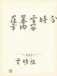 在暴雪时分54章内容