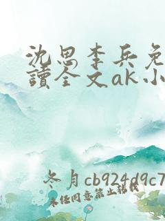 沈思李兵免费阅读全文ak小说