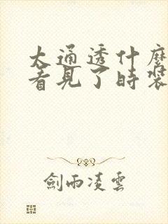 太通透什么毛都看见了时装