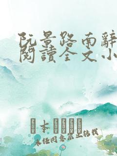 阮景路南辞免费阅读全文小说