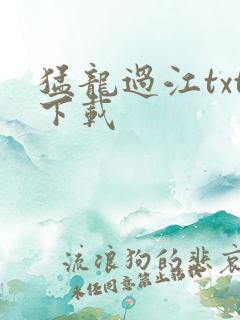 猛龙过江txt下载