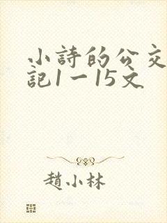小诗的公交车日记1一15文