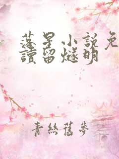 落星小说免费阅读留燧明