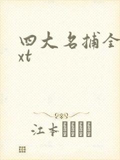 四大名捕全集txt