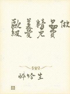 欧美精品做人一级爱免费