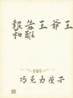 报告王爷王妃要和离