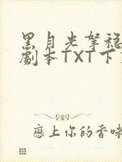 黑月光拿稳BE剧本TXT下载