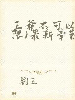 王爷不可以!(限)最新章节