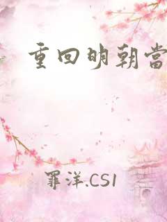 重回明朝当皇帝