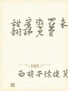 甜蜜惩罚未增删翻译免费