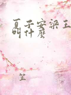 夏子安梁王书名叫什么