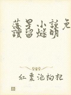 落星小说免费阅读留燧明