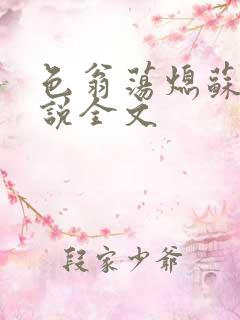 色翁荡熄苏钥小说全文