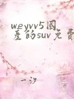 weyvv5国产的suv免费