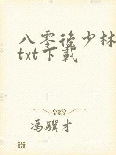 八零后少林方丈txt下载