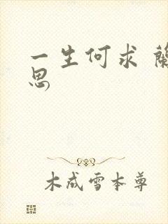 一生何求 兰思思