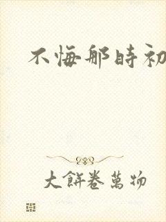 不悔那时初相遇