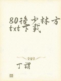 80后少林方丈txt下载