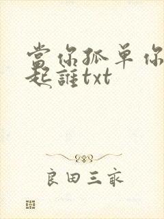 当你孤单你会想起谁txt