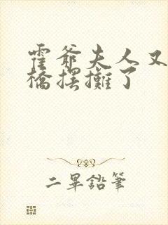 霍爷夫人又去天桥摆摊了