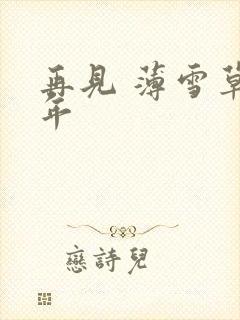 再见 薄雪草少年