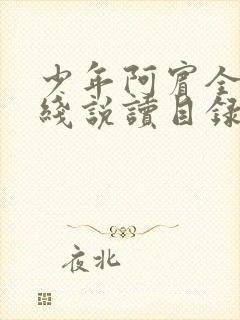 少年阿宾全文在线说读目录