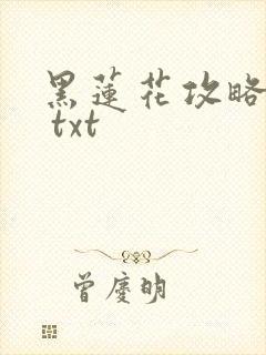 黑莲花攻略手册 txt