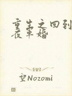 重生之回到新婚夜军婚