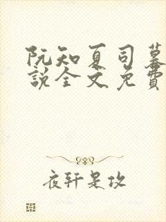 阮知夏司暮寒小说全文免费无弹窗