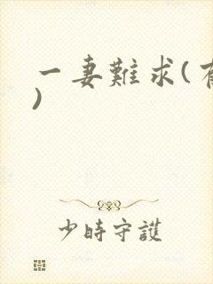 一妻难求(有肉)