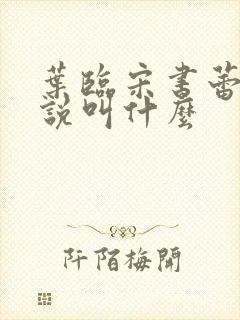 叶临宋书蕾的小说叫什么