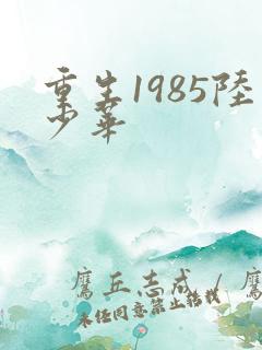 重生1985陆少华