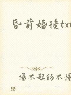 昏前婚后txt