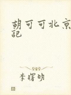 胡可可北京成功记