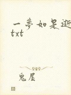 一梦如是逝水长txt