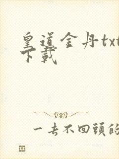 皇道金丹txt下载