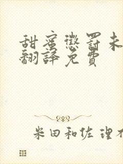 甜蜜惩罚未增删翻译免费