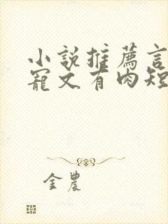 小说推荐言情甜宠文有肉短篇完结