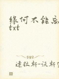 缘何不能忘记你txt