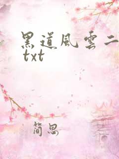 黑道风云二十年 txt