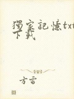 独家记忆txt下载