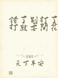 错了别打了 再打就要开花了