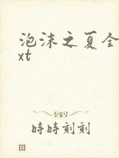 泡沫之夏全集txt