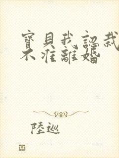 宝贝我认栽老婆不准离婚