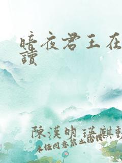 暗夜君王在线阅读