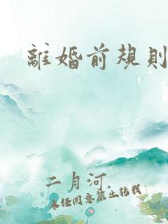 离婚前规则小说