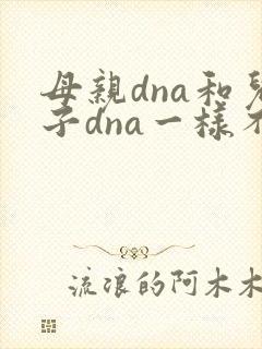 母亲dna和儿子dna一样不