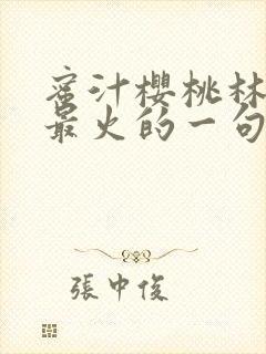 蜜汁樱桃林妙妙最火的一句